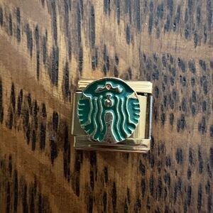 Starbucks Mermaid Gold Green Stainless Steel Italian Charm 9mm NEW